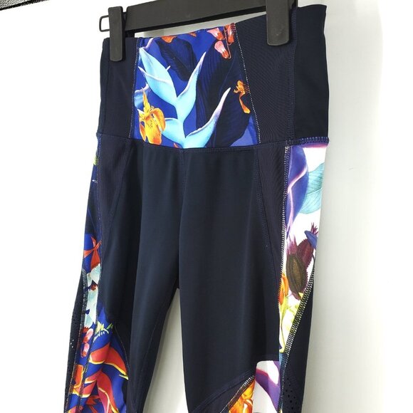 Athleta Tropical Precision High Rise Floral Print Navy Leggings XXS - Picture 3 of 12